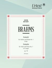 Book Cover for Sonata No. 1 in G Major Op. 78 by Johannes Brahms