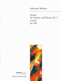 Book Cover for Sonata No. 3 in D Minor Op. 108 by Johannes Brahms