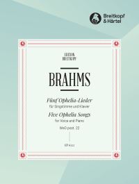 Book Cover for 5 Ophelia Songs by Johannes Brahms
