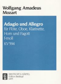 Book Cover for Adagio and Allegro in F Minor K. 594 by Wolfgang Amadeus Mozart