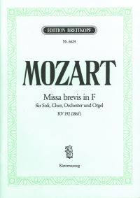 Book Cover for Missa Brevis in F K. 192 (186F) by Wolfgang Amadeus Mozart