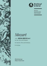 Book Cover for Missa Brevis in D K. 65 (61A) by Wolfgang Amadeus Mozart