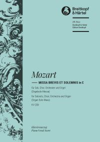 Book Cover for Missa Brevis Et Solemnis in C K. 259 by Wolfgang Amadeus Mozart