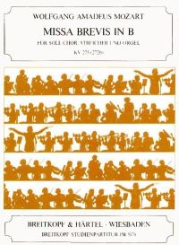 Book Cover for Missa Brevis in B K. 275 (272B) by Wolfgang Amadeus Mozart