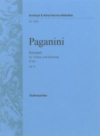 Book Cover for Violin Concerto No. 1 in D Major Op. 6 by Niccolo Paganini