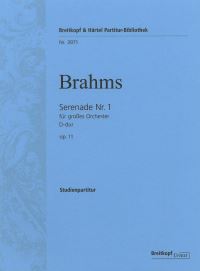 Book Cover for Serenade No. 1 in D Major Op. 11 by Johannes Brahms