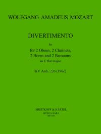 Book Cover for Divertimento in Eb Major K. Anh. 226 by Wolfgang Amadeus Mozart