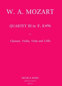 Book Cover for Quartet No. 3 in F Based on the Piano Trio K. 496 by Wolfgang Amadeus Mozart