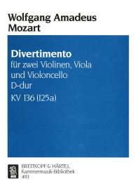 Book Cover for Divertimento in D Major K. 136 by Wolfgang Amadeus Mozart