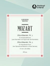 Book Cover for Divertimento No. 3 in C Major K. App. 229 (439B) by Wolfgang Amadeus Mozart