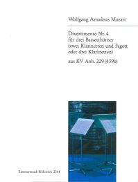Book Cover for Divertimento No. 4 in Bb Major K. App. 229 by Wolfgang Amadeus Mozart