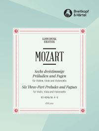 Book Cover for 6 Three-Part Preludes and Fugues by Wolfgang Amadeus Mozart