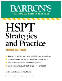 Book Cover for HSPT Strategies and Practice, Third Edition by Sandra Martin