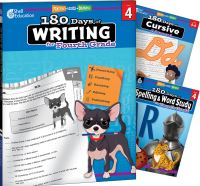 Book Cover for 180 Days¬: Writing, Spelling, & Cursive Grade 4: 3-Book Set by Multiple Authors, Shireen Pesez Rhoades, Kristin Kemp, Shell Education, Shell Education, Shell Education, Shell Education