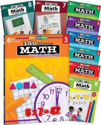 Book Cover for 180 Days¬: Math for Grades K-8: 9-Book Set by Multiple Authors, Elise Wallace, Kristin Kemp, Christine Dugan