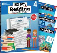 Book Cover for 180 Days¬: Reading 2nd Ed, Writing, Spelling, & Language Grade 4: 4-Book Set by Kristin Kemp, Shireen Pesez Rhoades, Suzanne Barchers, Curtis Slepian, Suzanne I Barchers, Suzanne Barchers, Suzanne Barchers, Suzanne Barchers, Suzanne Barchers