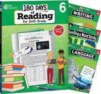 Book Cover for 180 Days¬: Reading 2nd Ed, Writing, Spelling, & Language Grade 6: 4-Book Set by Joe Rhatigan, Wendy Conklin, Shireen Pesez Rhoades, Suzanne Barchers, Suzanne I Barchers, Suzanne Barchers, Suzanne Barchers, Suzanne Barchers, Suzanne Barchers