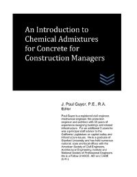 Book Cover for An Introduction to Chemical Admixtures for Concrete for Construction Managers by J Paul Guyer