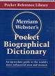 Image for Merriam-Webster&#39;s Pocket Biographical Dictionary