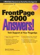 Image for FrontPage 2000 Answers!