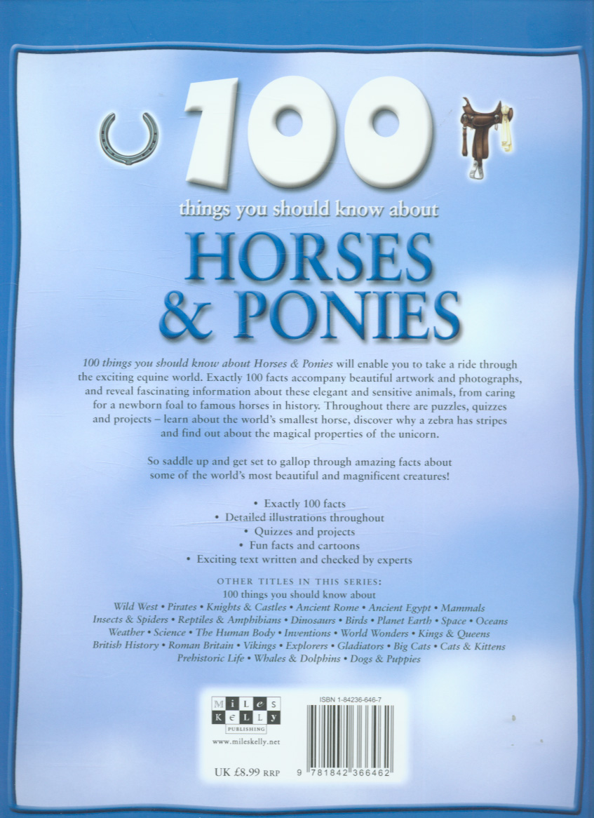100 Things You Should Know About Horses and Ponies by Bedoyere, Camilla ...