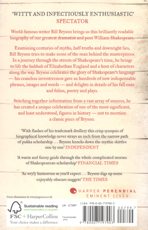 thumbnail image 2 of Shakespeare: The World As A Stage (Eminent Lives) By Bill Bryson - Very Good 2 of 6