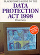 Image for Blackstone&#39;s Guide to the Data Protection Act 1998