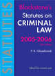 Image for Statutes on Criminal Law 2005-2006