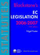 Image for Blackstone&#39;s EC Legislation 2006-2007
