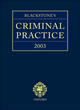 Image for Blackstone&#39;s criminal practice 2003