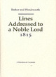 Image for Lines Addressed to a Noble Lord 1815