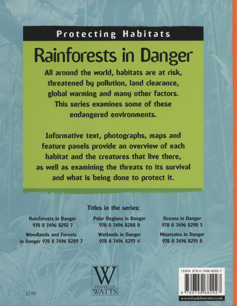 Rainforests in danger by Butterfield, Moira (9780749682927) BrownsBfS