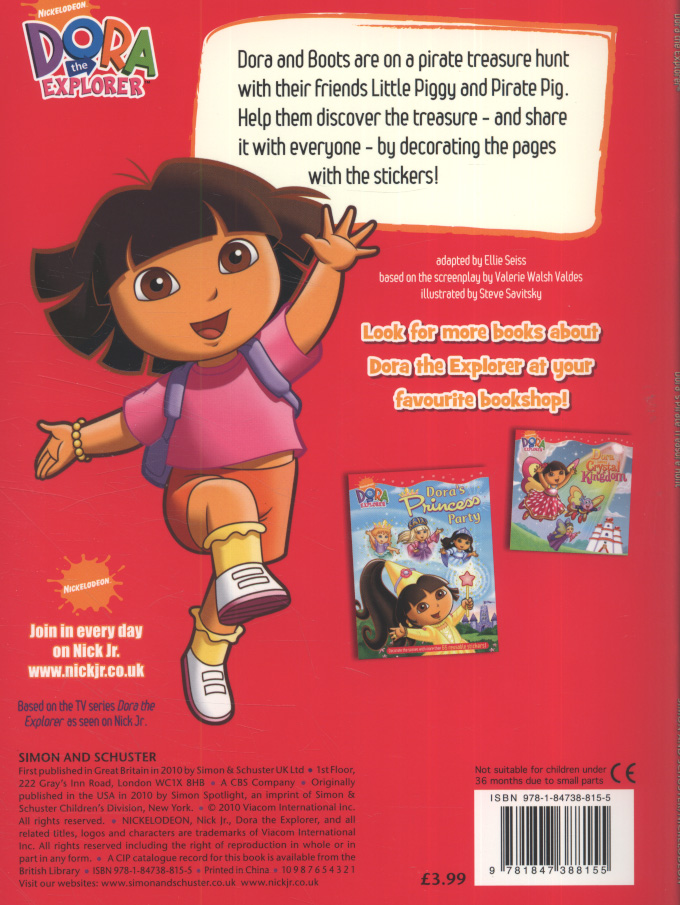 Dora's Pirate Treasure Hunt by Nickelodeon (9781847388155) | Browns Books