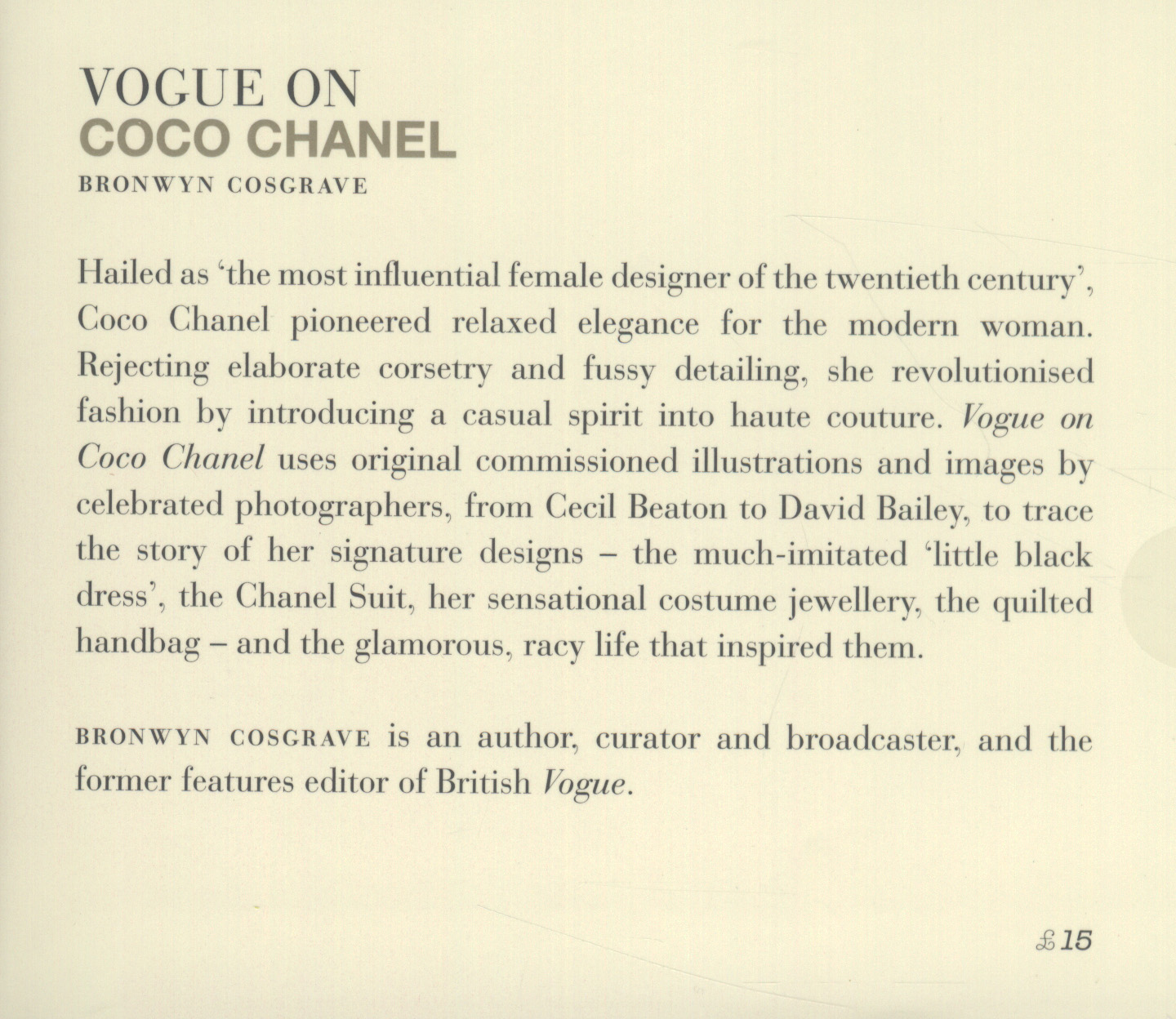 Vogue on: Coco Chanel (Vogue on Designers): : Bronwyn