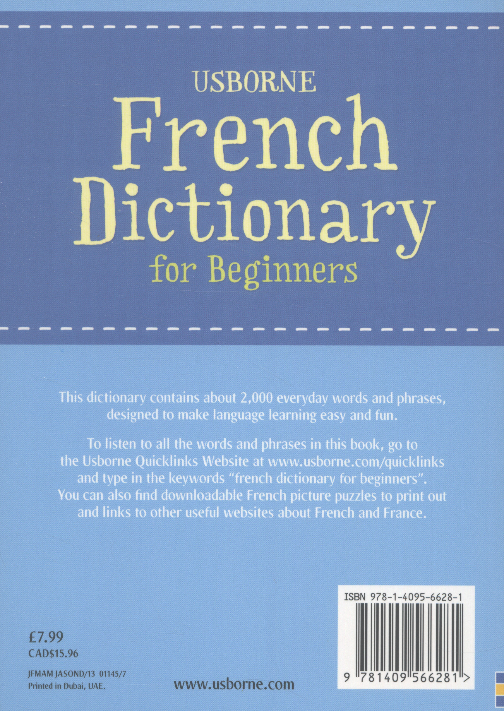 Usborne French dictionary for beginners by Davies, Helen (9781409566281