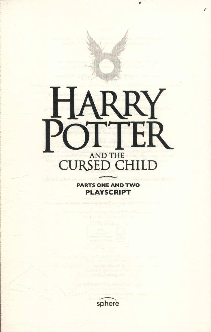 Harry Potter and the Cursed Child - Parts One and Two by Rowling, J.K ...