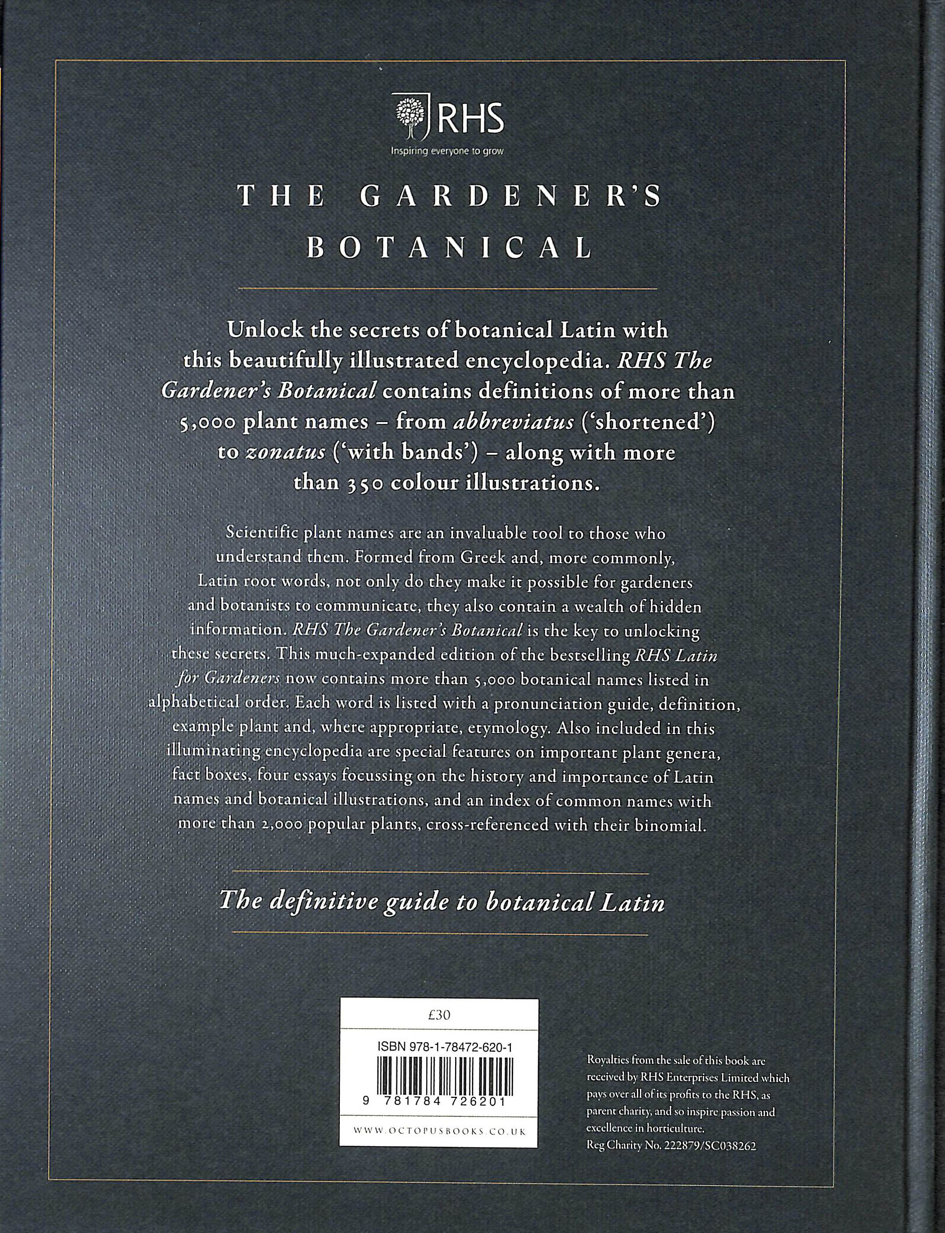 The gardener's botanical an encyclopedia of Latin plant names by Bayton, Dr Ross