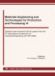 Image for Materials Engineering and Technologies for Production and Processing VI