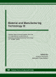 Image for Material and Manufacturing Technology XI