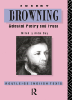 Image for Robert Browning  : selected poetry and prose