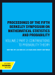 Image for Proceedings of the Fifth Berkeley Symposium on Mathematical Statistics and ProbabilityVol. II, Part II,: Probability theory