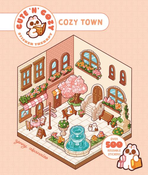 Cute 'N' Cozy Sticker Therapy: Cozy Town