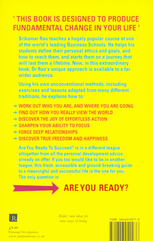 Are You Ready to Succeed? by Rao, Srikumar (9781846040276) | Browns Books