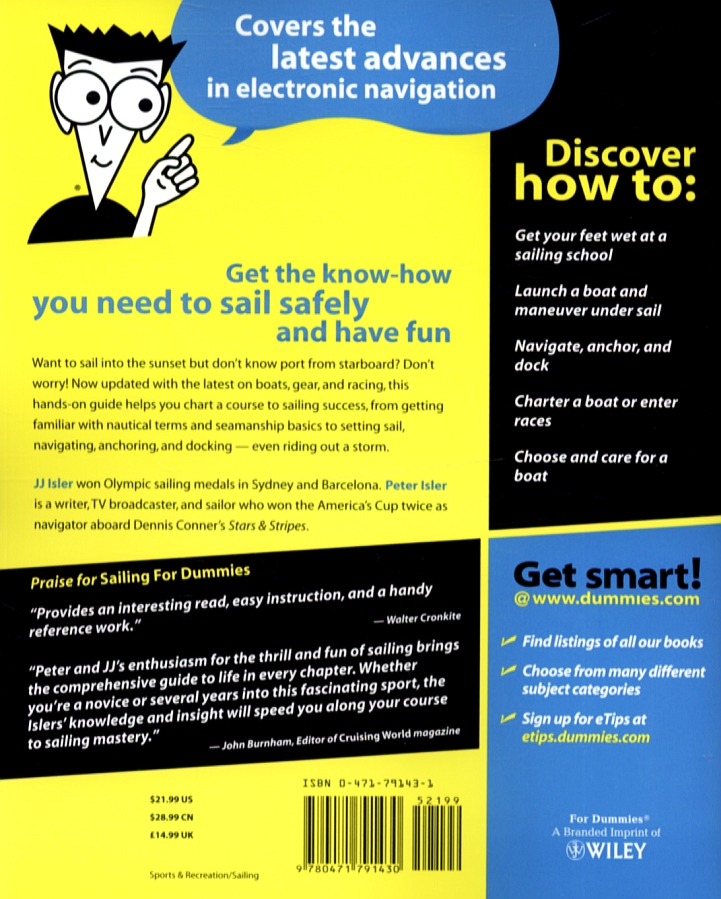 Sailing for dummies by Isler, J. J. (9780471791430) BrownsBfS