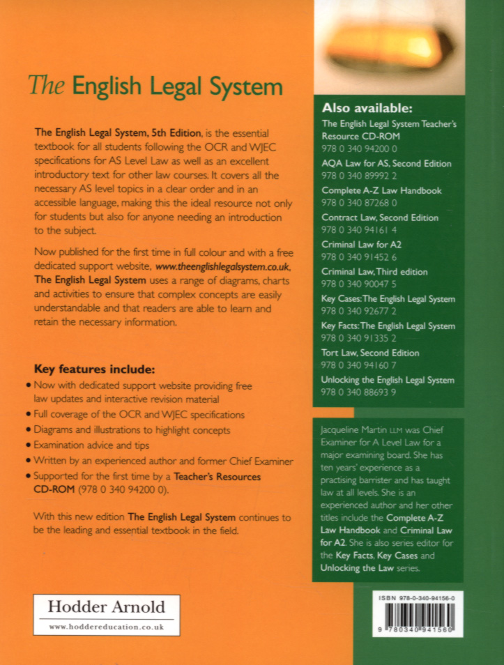 The English legal system by Martin, Jacqueline