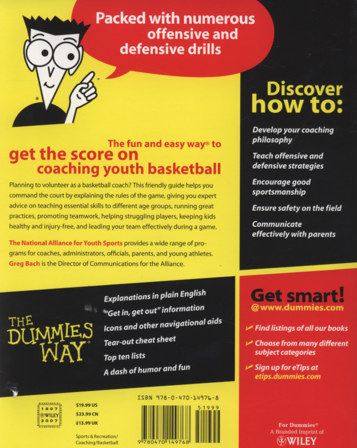 Coaching basketball for dummies by Bach, Greg (9780470149768) BrownsBfS