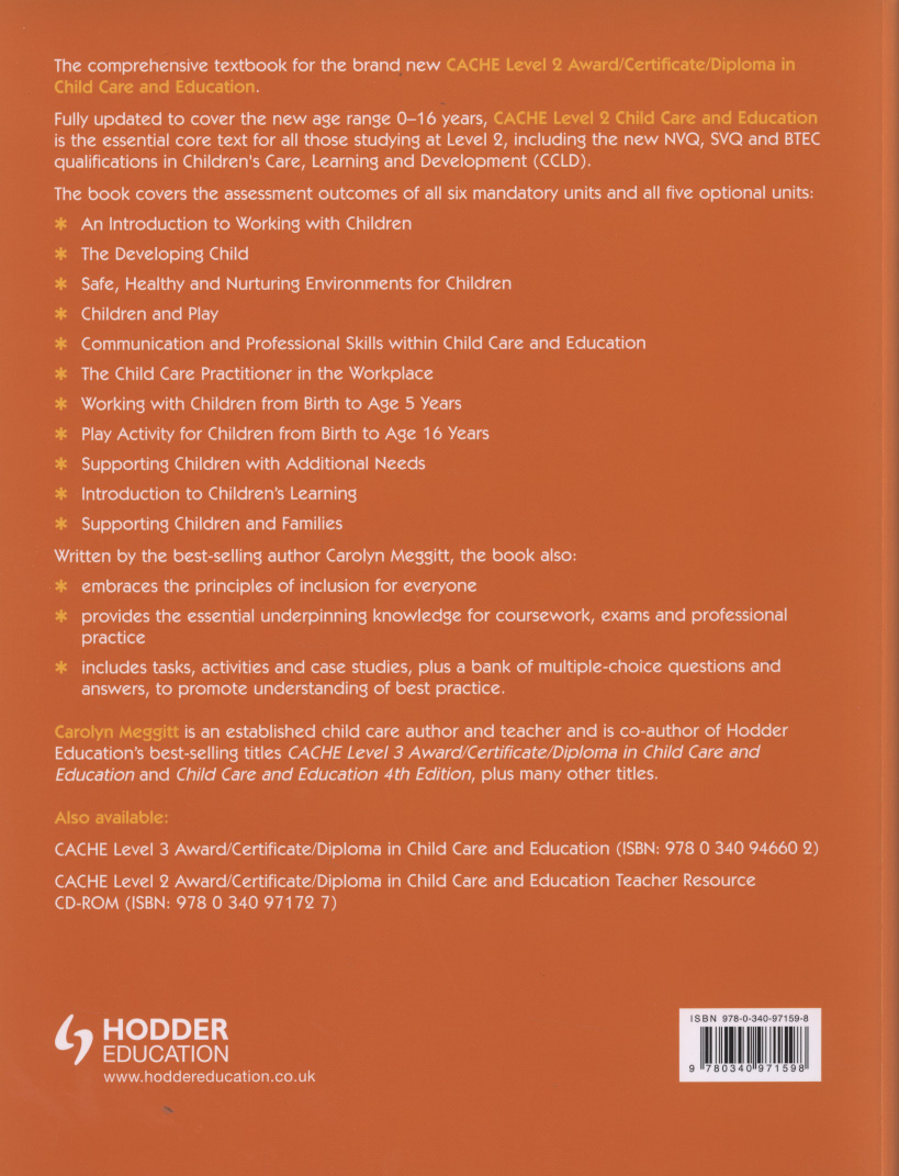 CACHE level 2 award/certificate/diploma in child care and education by