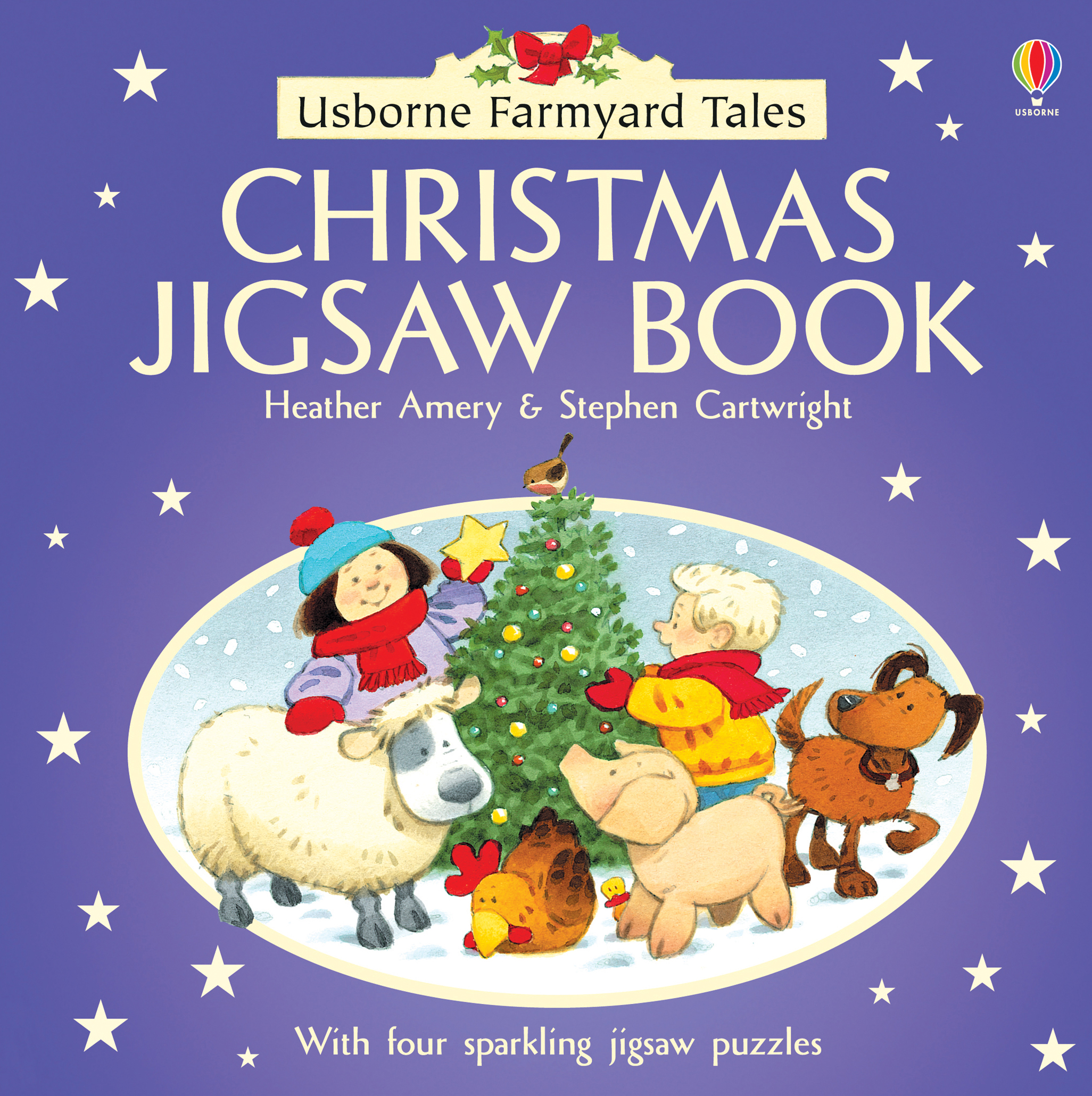 Christmas jigsaw book with four sparkling jigsaw puzzles by Amery