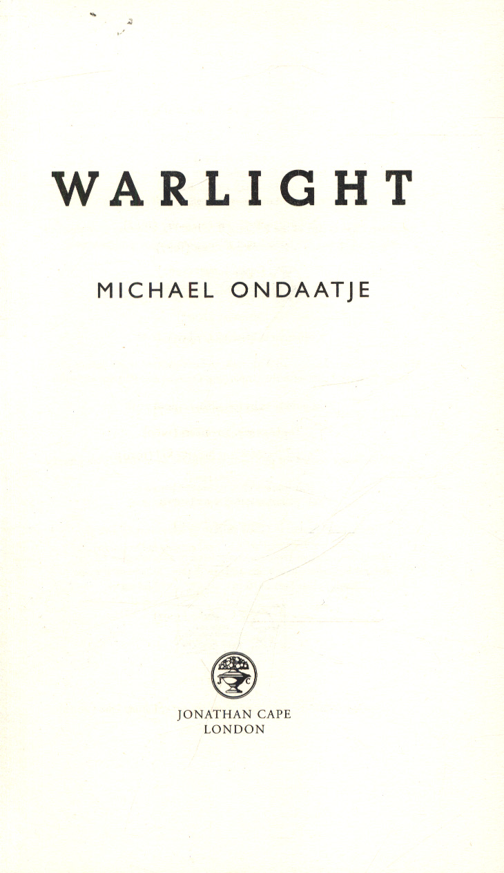 Warlight Warlight by Ondaatje, Michael (9781787330719) | Browns Books