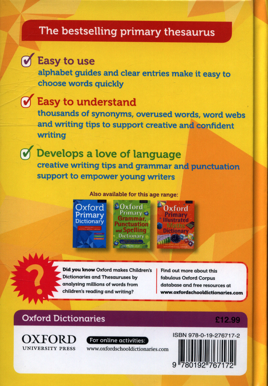 Oxford primary thesaurus by Rennie, Susan (9780192767172) BrownsBfS